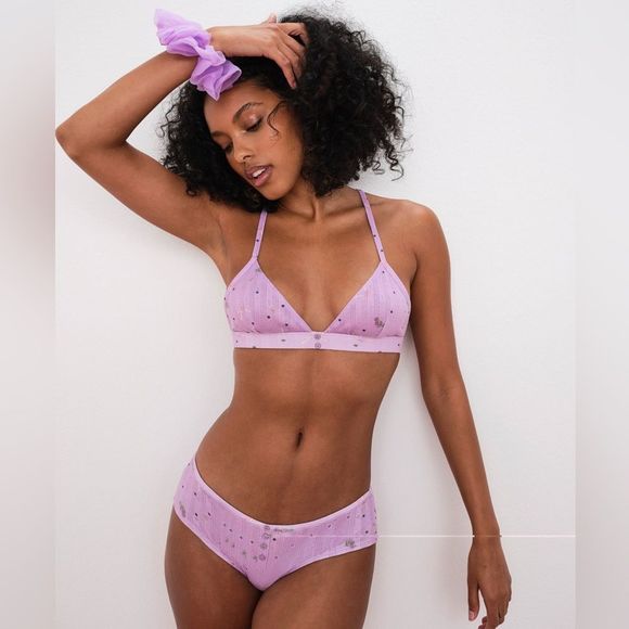 ‼️LAST SET AVAILABLE‼️FOR ♥️ & 🍋 POINTELLE BRALETTE & PANTY SLEEP SET SEXY CUTE - Picture 1 of 6